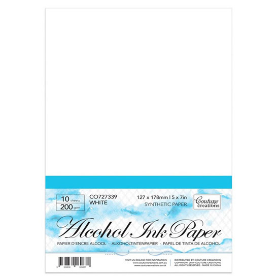 Couture Creations Synthetic Alcohol Ink Paper - White - 5x7"
